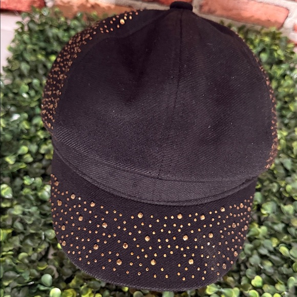 Accessories - Stylish Black Cap with Gold Studs